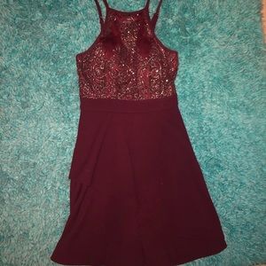 Maroon Skater Dress